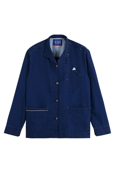 INDIGO LINEN JAPANESE INSPIRED SHIRT JACKET 1