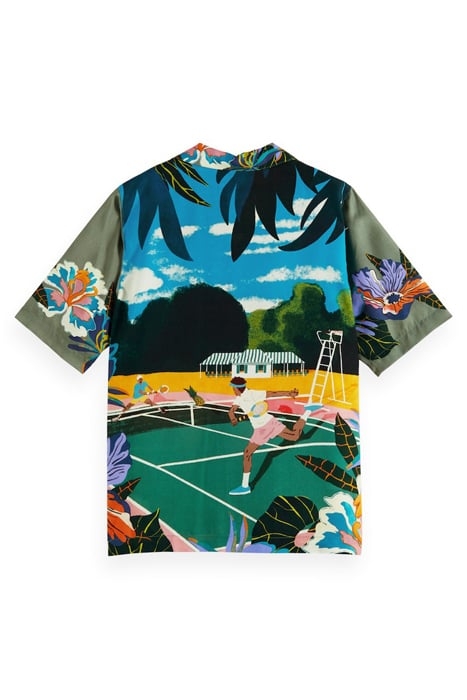 TENNIS PLACEMENT PRINT SHORT-SLEEVED TENCEL SHIRT TENNIS PRI 7