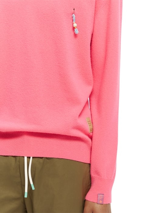 WOOL CREWNECK PULLOVER MADE WITH 30% RECYCLED CASHMERE FLUO 5