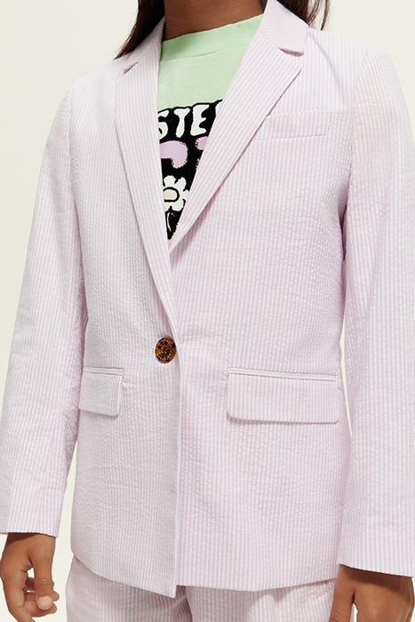 STRIPED SINGLE-BREASTED SEERSUCKER BLAZER ORCHID SEERSUCKER 6