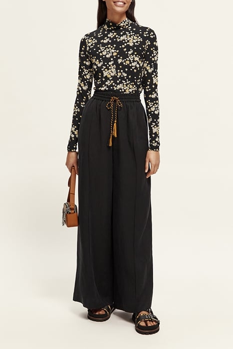 MOCK NECK ALLOVER PRINTED SLIM-FIT TOP DANDELION BLACK 4