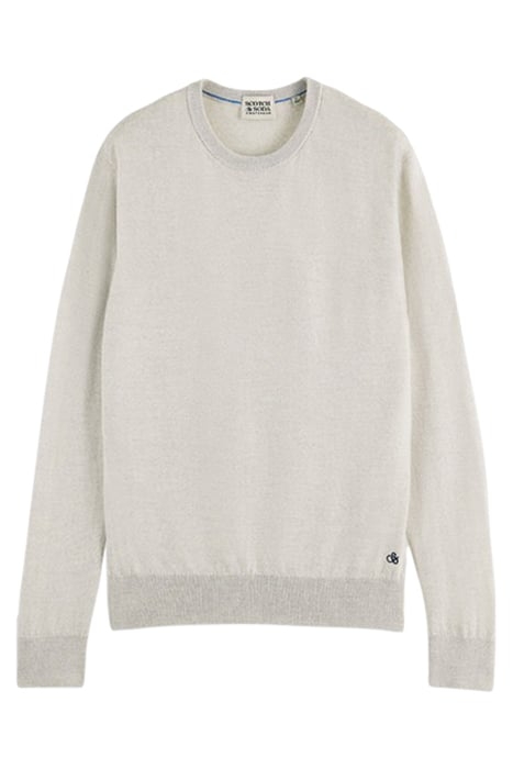 ESSENTIALS - CREWNECK PULLOVER IN MERINO WOOL GREY MELANGE 1