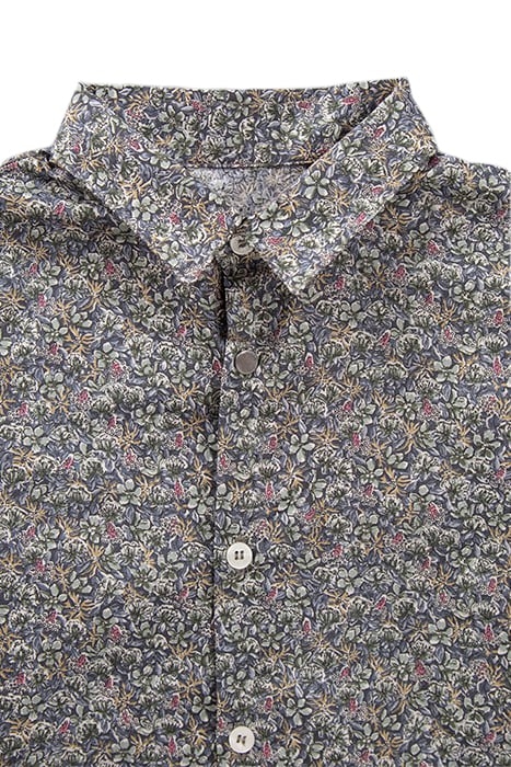 BOY'S GREEN LIBERTY MICRO FLOWER SHIRT 3