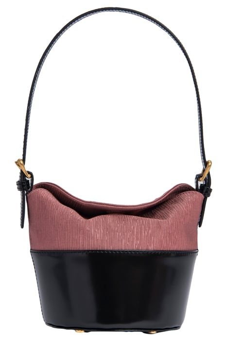 MINI JAMIE BLACK SEMI PATENT LEATHER AND PINK PLISSE 1