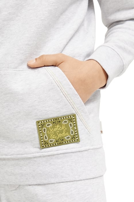 RELAXED FIT ARTWORK HOODIE IN ORGANIC COTTON GREY MELANGE 7