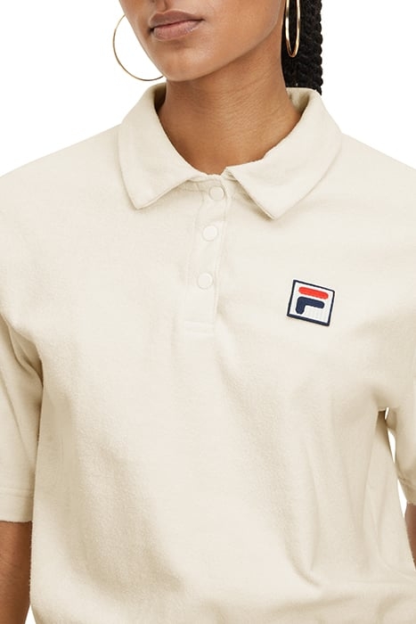 LUSAKA TOWELLING CROPPED POLO SHIRT ANTIQUE WHITE 6