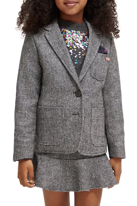 WOOL BLEND HERRINGBONE BLAZER HERRINGBONE TWEED 1