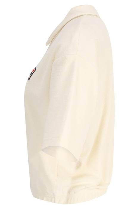 LUSAKA TOWELLING CROPPED POLO SHIRT ANTIQUE WHITE 7