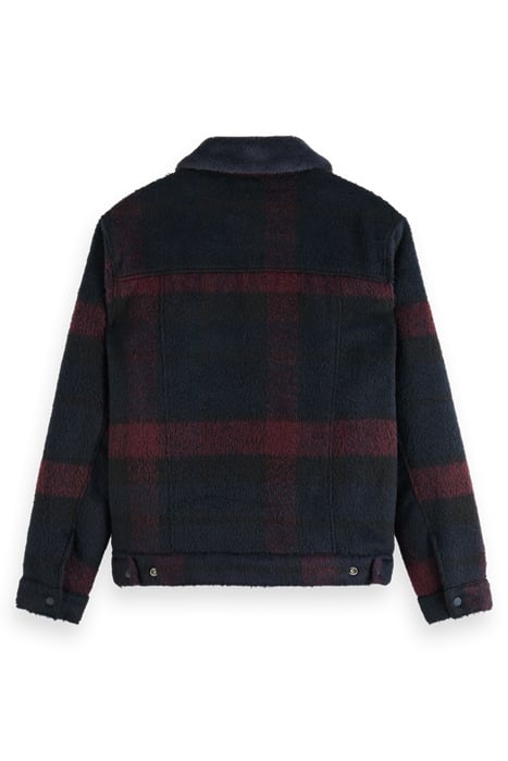 JACQUARD TRUCKER JACKET WITH TEDDY COLLAR BORDEAUX NIGHT CHE 6