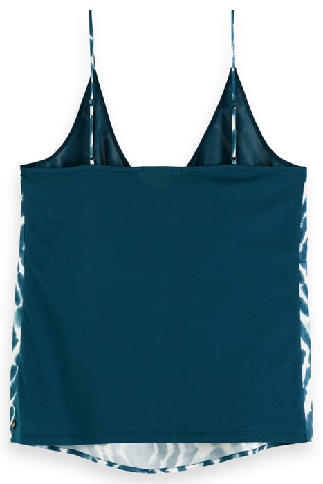 CAMISOLE WOVEN FRONT JERSEY BACK DISCO TIE DYE BOTTLE GREEN 5