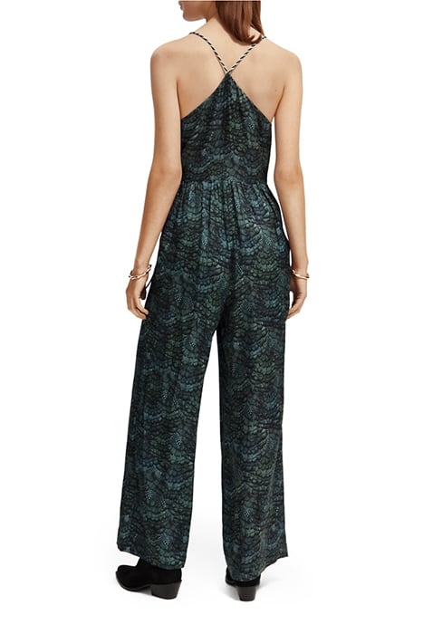 WAISTED BELT DETAIL JUMPSUIT FEATHER BOTTLE GREEN 2