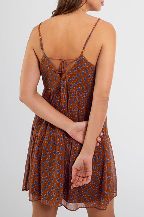 BLACK STRAPLESS LEAF PRINT DRESS 2