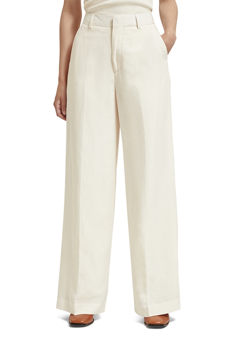 HANA - TAILORED HIGH RISE WIDE LEG PANTS ECRU 1