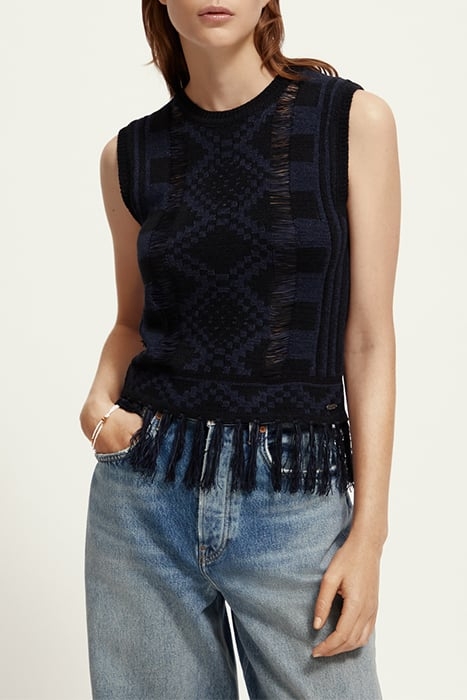 FRINGE HEM KNITTED TANK TOP NIGHT 1