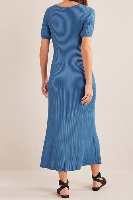 ANGLED EMPIRE KNITTED DRESS PORCELAIN BLUE 3
