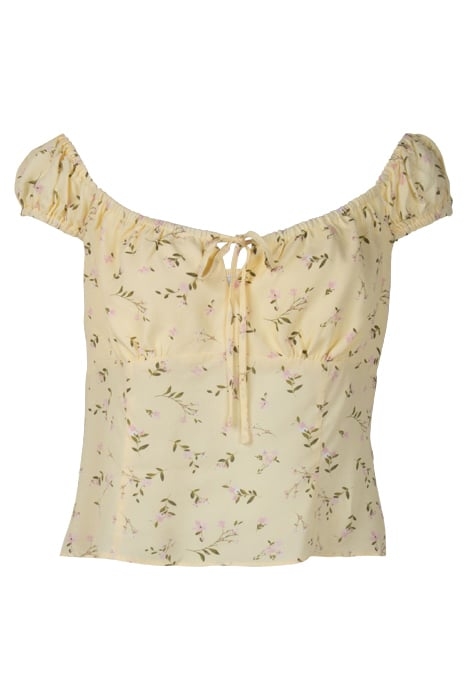 AMANDA SWEETHEART TIE FRONT TOP LEMONADE DITSY 1
