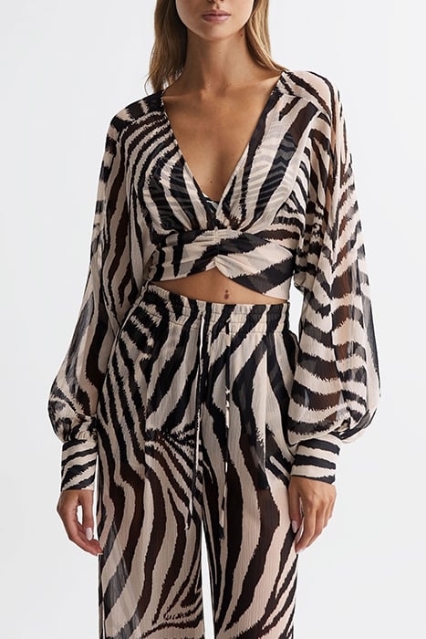 FARLEY-PRINTED BLOUSE BLACK/WHITE 1