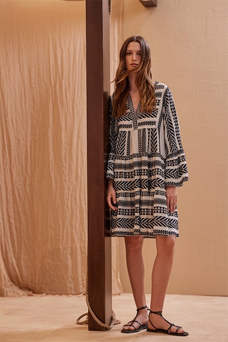 ELLA DRESS BLACK/OFFWHITE 3