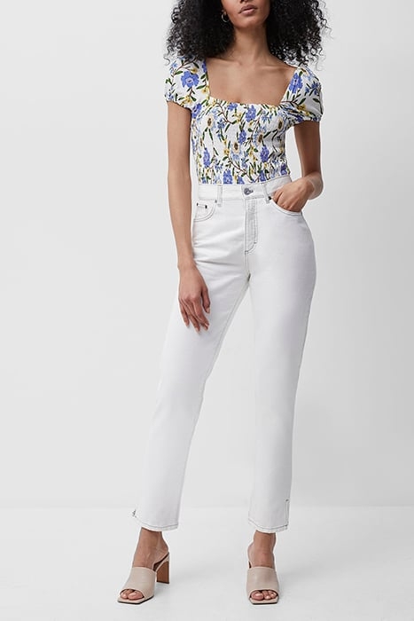 ELOISE MEADW JRSY SQ NCK TOP SUMMER WHITE MULTI 1