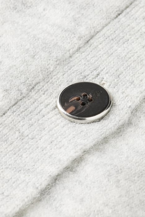 RELAXED FIT FUZZY CARDIGAN LIGHT GREY MELANGE 7