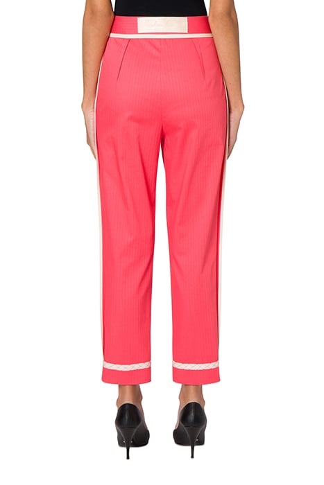 SARTORIAL DETAILS HERRINGBONE COTTON TROUSERS PINK 2