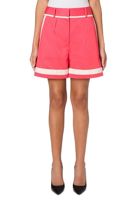 SARTORIAL DETAILS HERRINGBONE COTTON SHORTS PINK 1
