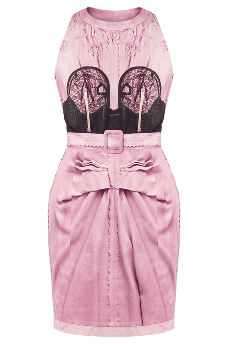 INSIDE OUT TROMPE-L'ŒIL POPLIN DRESS MULTICOLOR 3