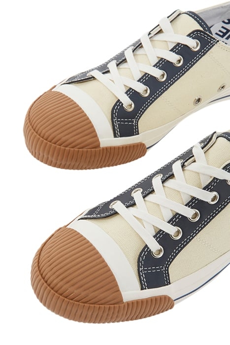 LOW CANVAS SNEAKERS WITH LEATHER INSERTS ECRU 6