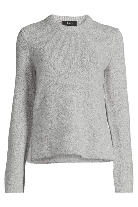 SLIT CREWNECK SWEATER IN WOOL-CASHMERE BOUCLÉ LIGHT HEATHER 3