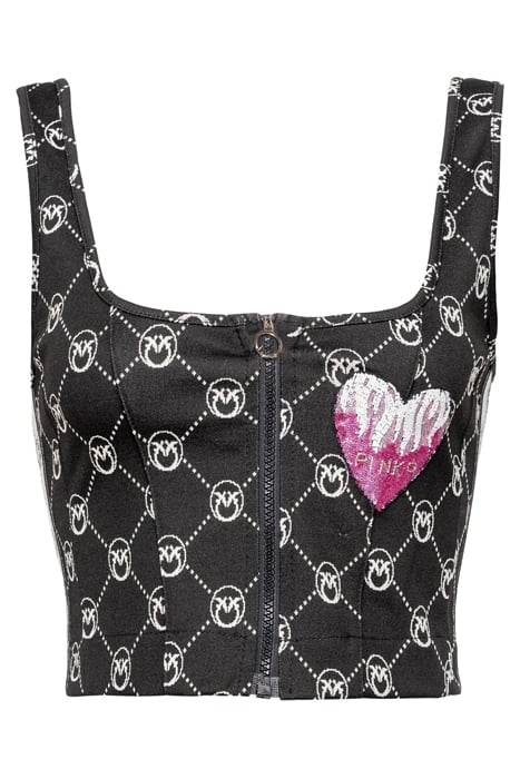 IRRIVERENTE TOP PUNTO STOFFA JACQUARD LOGO CON PATCH RICAMAT 3