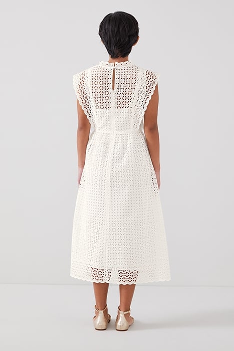 LAILA BRODERIE MIDI DRESS WHITE 2