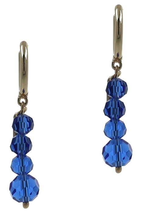 BLUE BEADS EARHANGERS GOLD AND BLUE 3