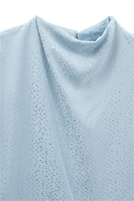 BLUE DECORATIVE JACQUARD BLOUSE WITH GRAPHIC MOTIF BLUE 6