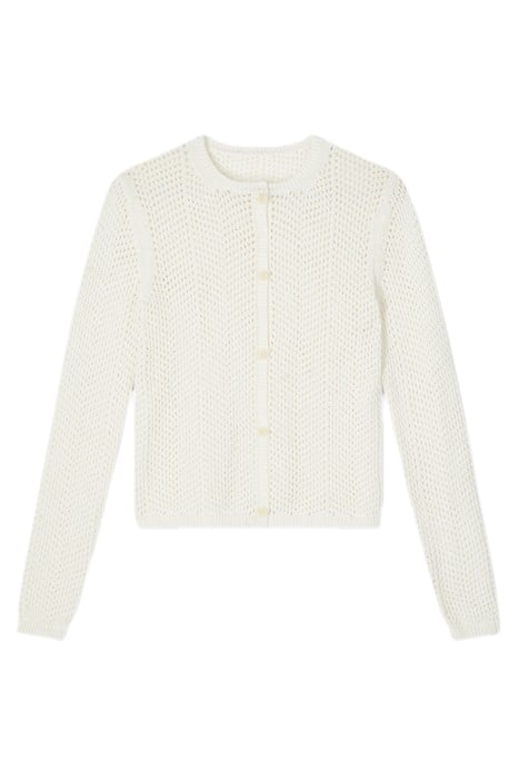 AVA CREW CARDIGAN PURE WHITE 3