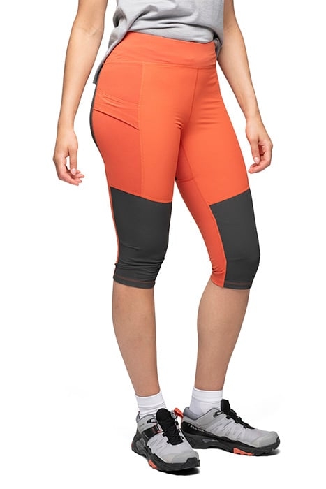 FLØYEN ¾ OUTDOOR TIGHTS WOMEN BRICK/SOLID CHARCOAL 5