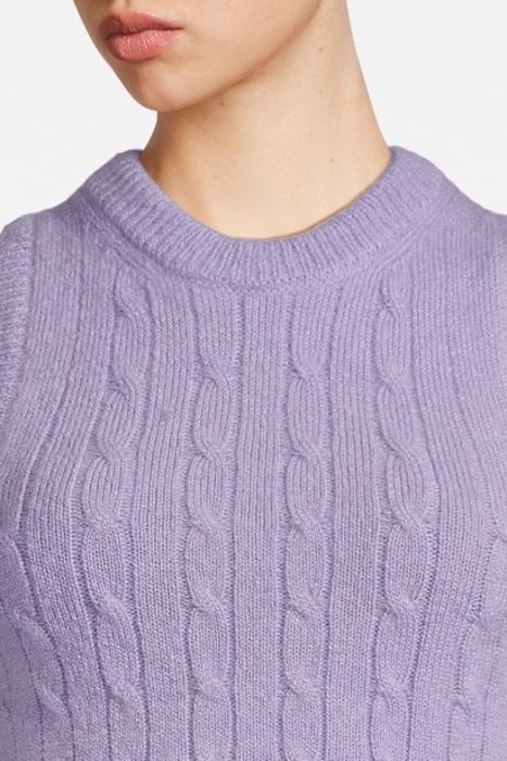 BRAIDED MOHAIR CREWNECK VEST PASTEL LIL 4