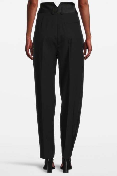 HIGH WAIST TUXEDO TROUSERS BLACK 2