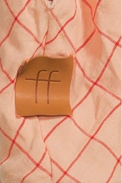 "HOLIDAY CHECK" LINEN AND STRAW BUCKET BAG RED 4