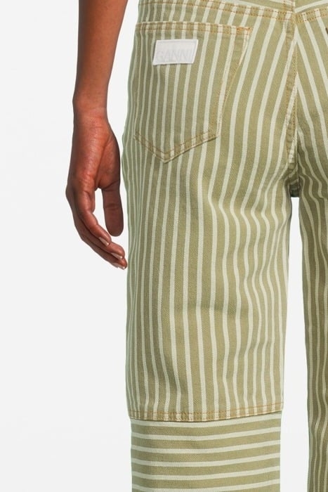 STRIPE DENIM CUTLINE FIGNI STRIPE LODEN GREEN 4
