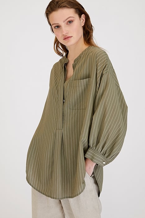 STRIPED ARTIST SHIRT GREEN KELP 4