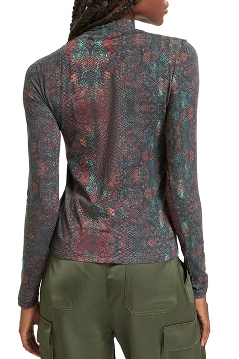 ALL OVER PRINTED MOCKNECK LONG SLEEVED SHIRT SNAKE 2