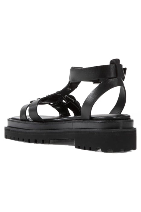 SANDALES EN CUIR AVEC SEMELLES CRANTEES BLACK 4