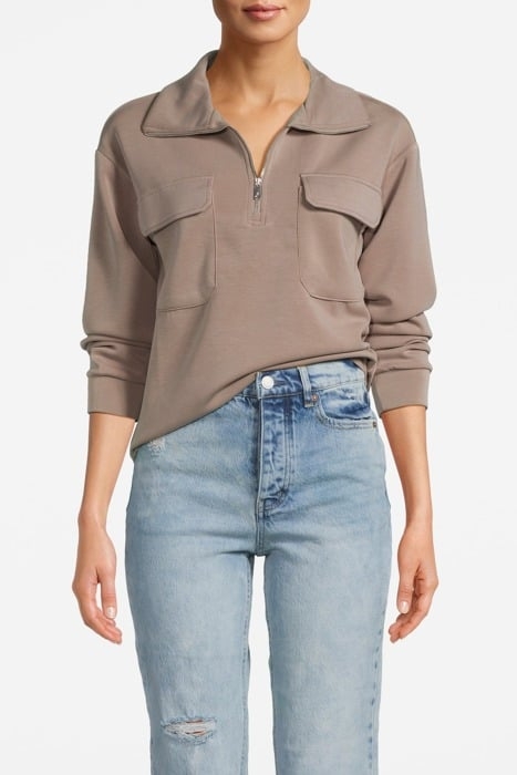 PATCH PKT ZIP FRONT MOCK NECK FUNGI 1