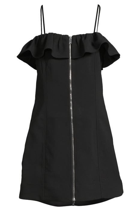 BONDED CREPE STRAP MINI DRESS BLACK 3