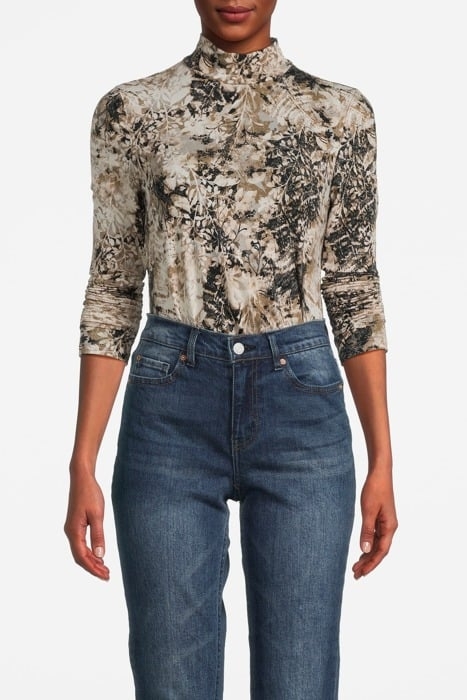 LS MOCK NECK TEE OLIVE SHADOW 1