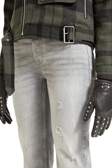 STUDDED PERFORATED LOGO GLOVES EVENING BLACK 3