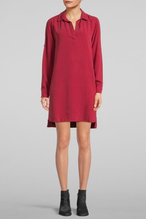LONG SLEEVE A-LINE DRESS RUBY RED 1