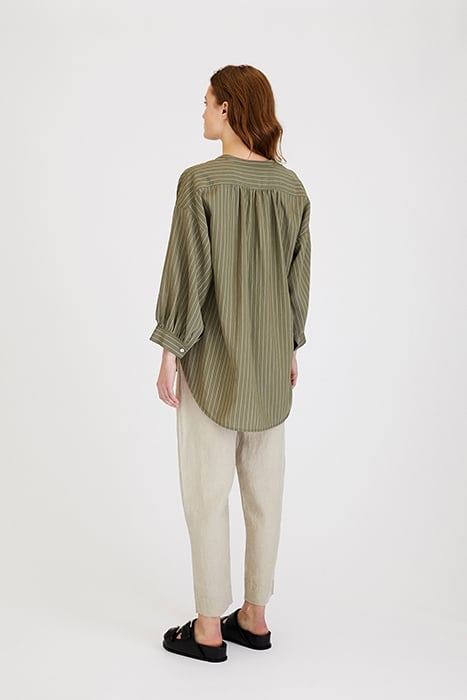 STRIPED ARTIST SHIRT GREEN KELP 2