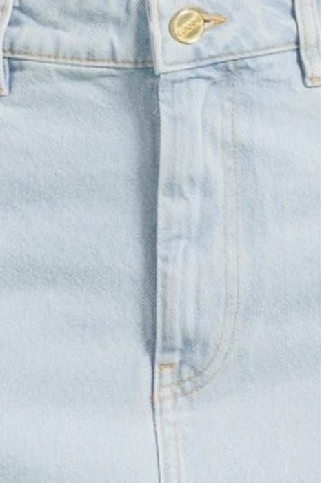 BLEACH DENIM PEPLUM MIDI SKIRT LIGHT BLUE STONE 5