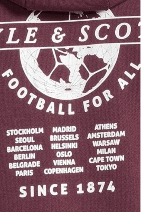 FOOTBALL WORLD GRAPHIC LS PULLOVER HOODIE BURGUNDY 5